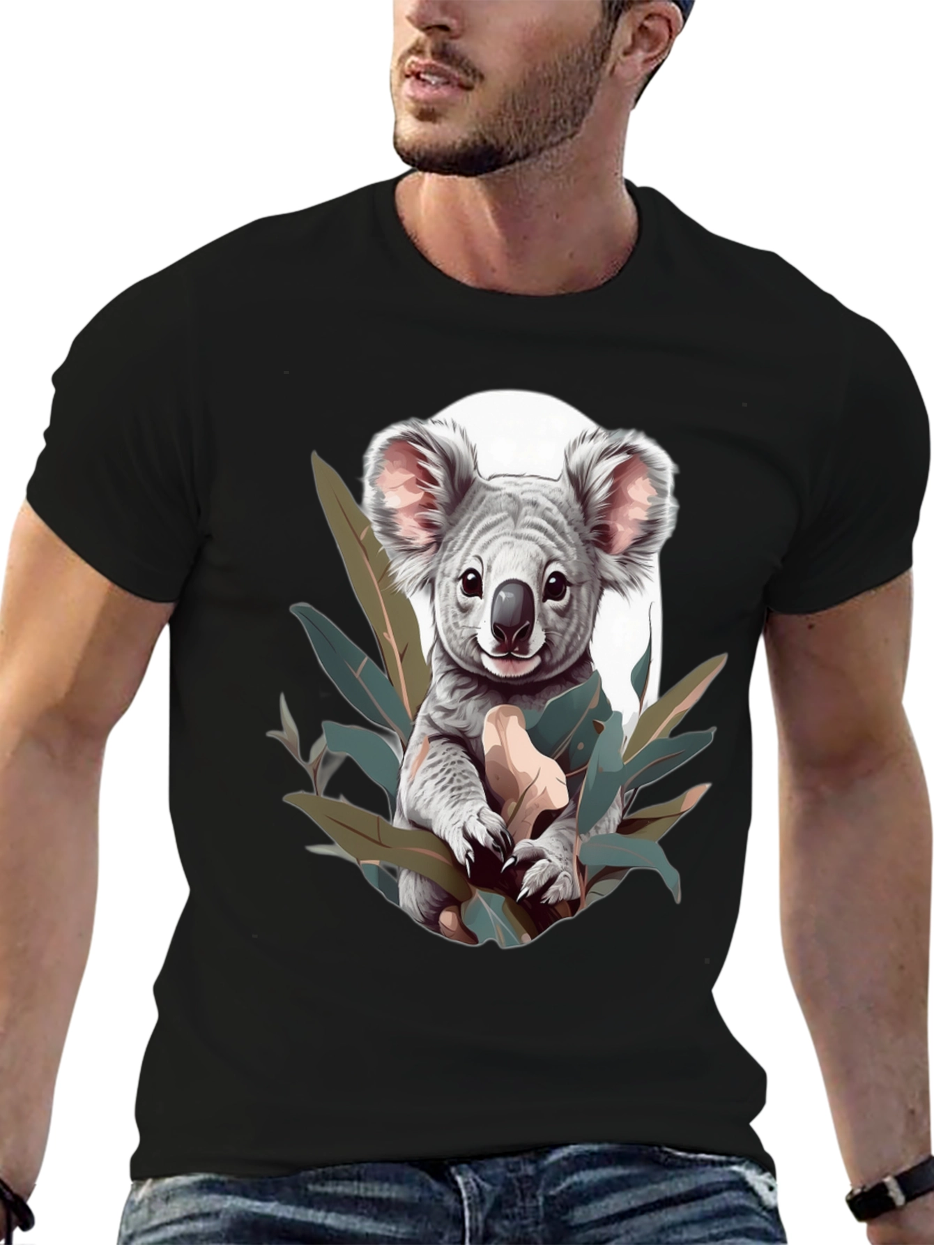 Koala Graphic T-Shirt - Mens Black Tee