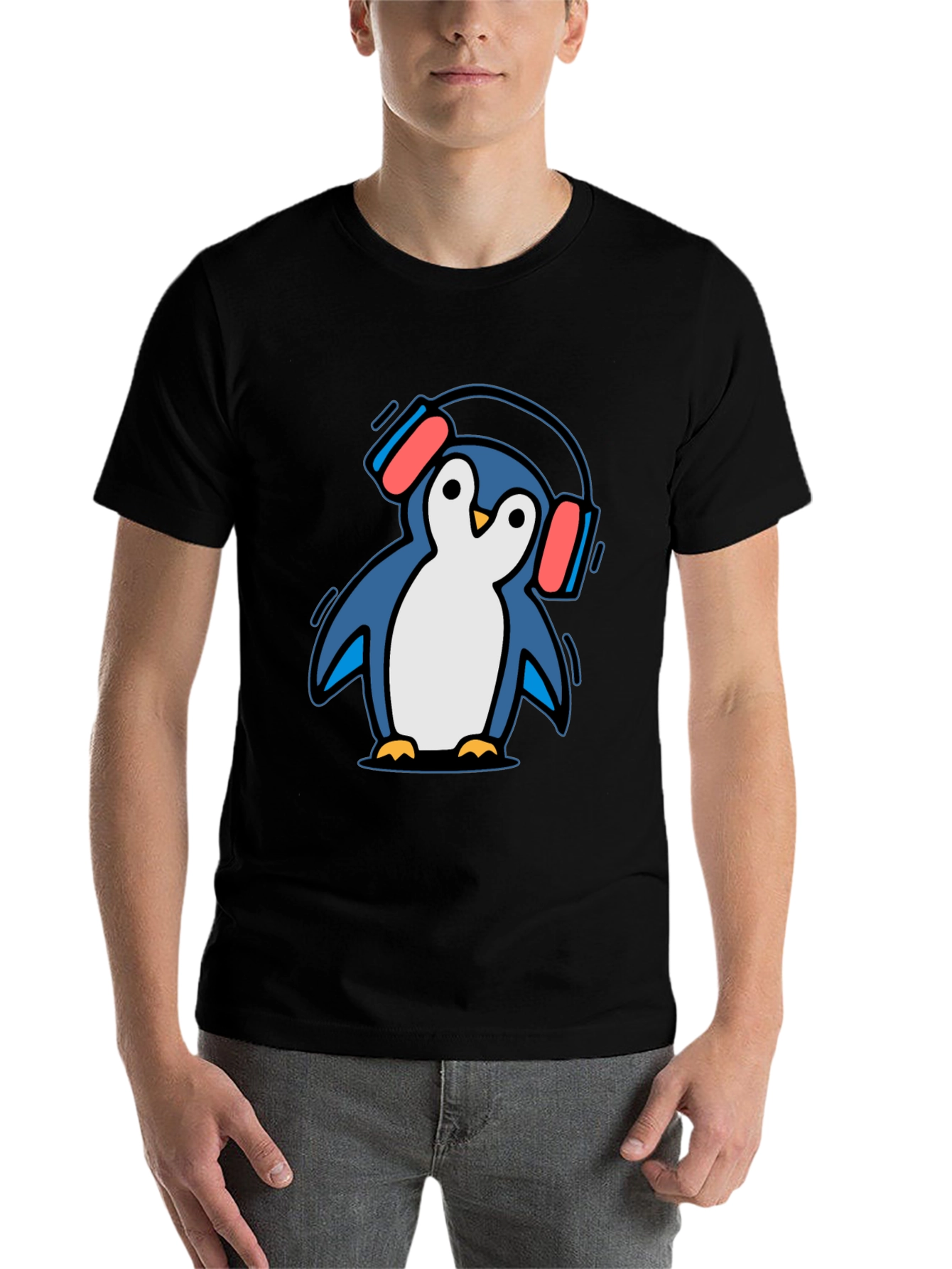Penguin DJ Graphic Tee - Cool Cartoon T-Shirt