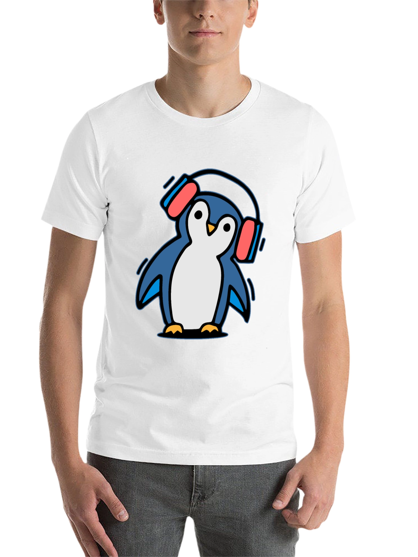 Penguin DJ Graphic Tee - Cool Cartoon T-Shirt