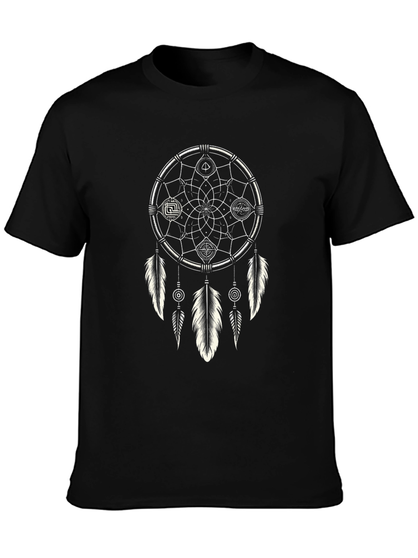 Dreamcatcher Graphic Tee - Stylish Black Cotton T-Shirt