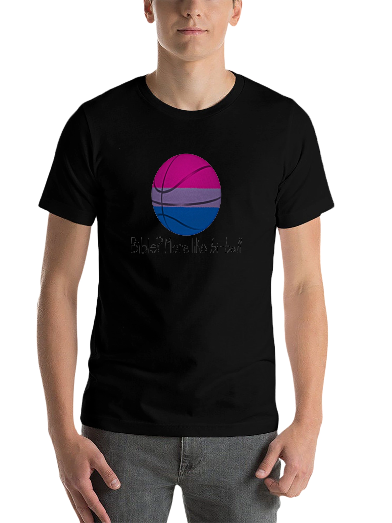 Bi-Ball T-Shirt: Bisexual Pride Basketball Graphic Tee