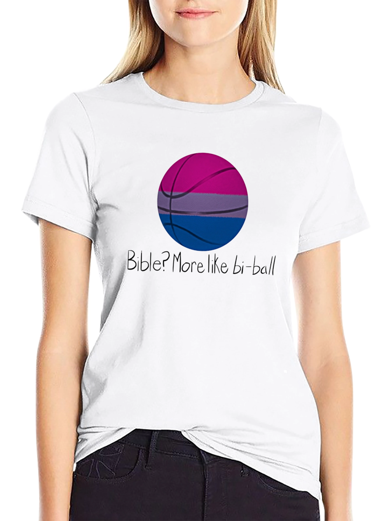 Bi-Ball T-Shirt: Bisexual Pride Basketball Graphic Tee
