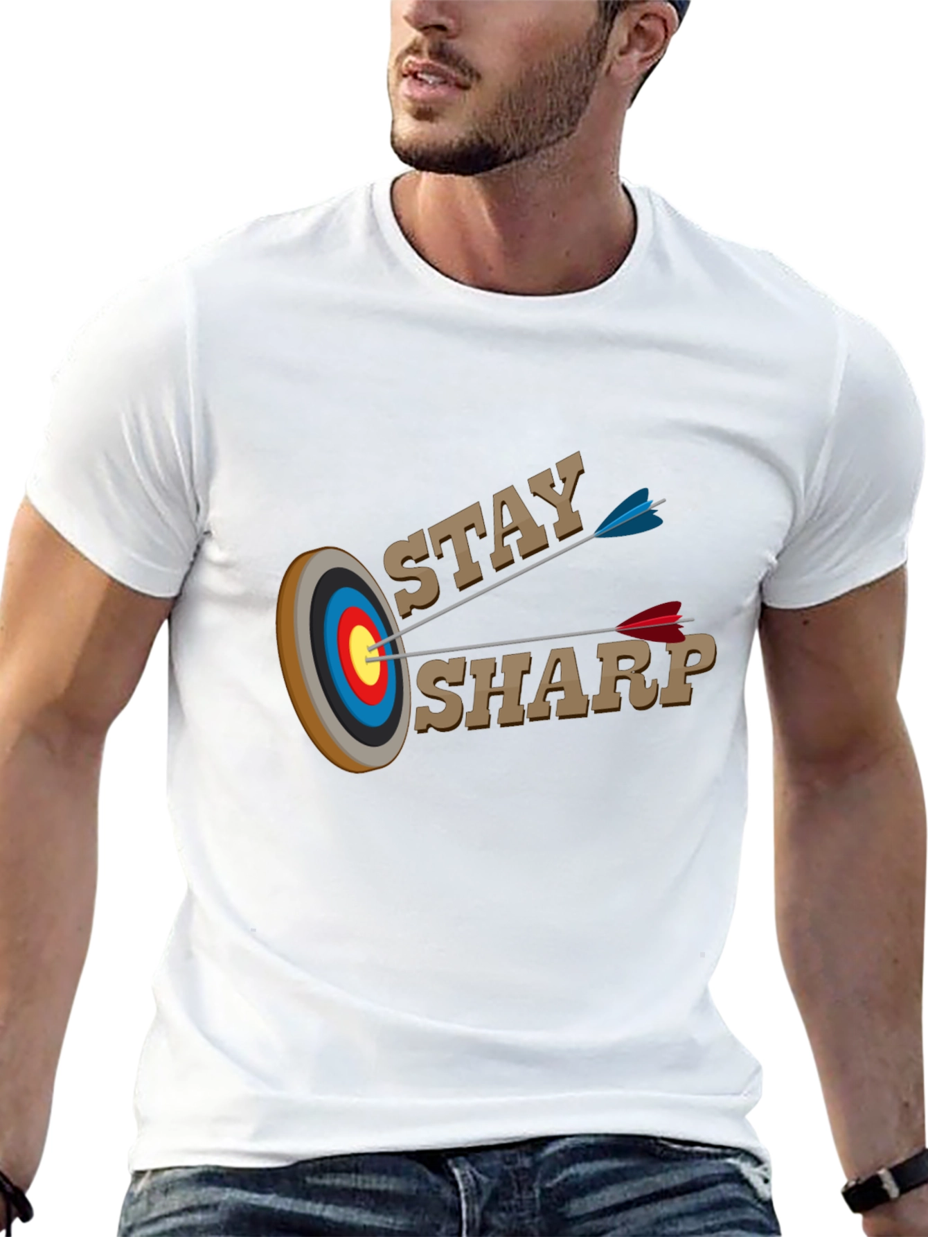 Stay Sharp T-Shirt - Archery Target Design
