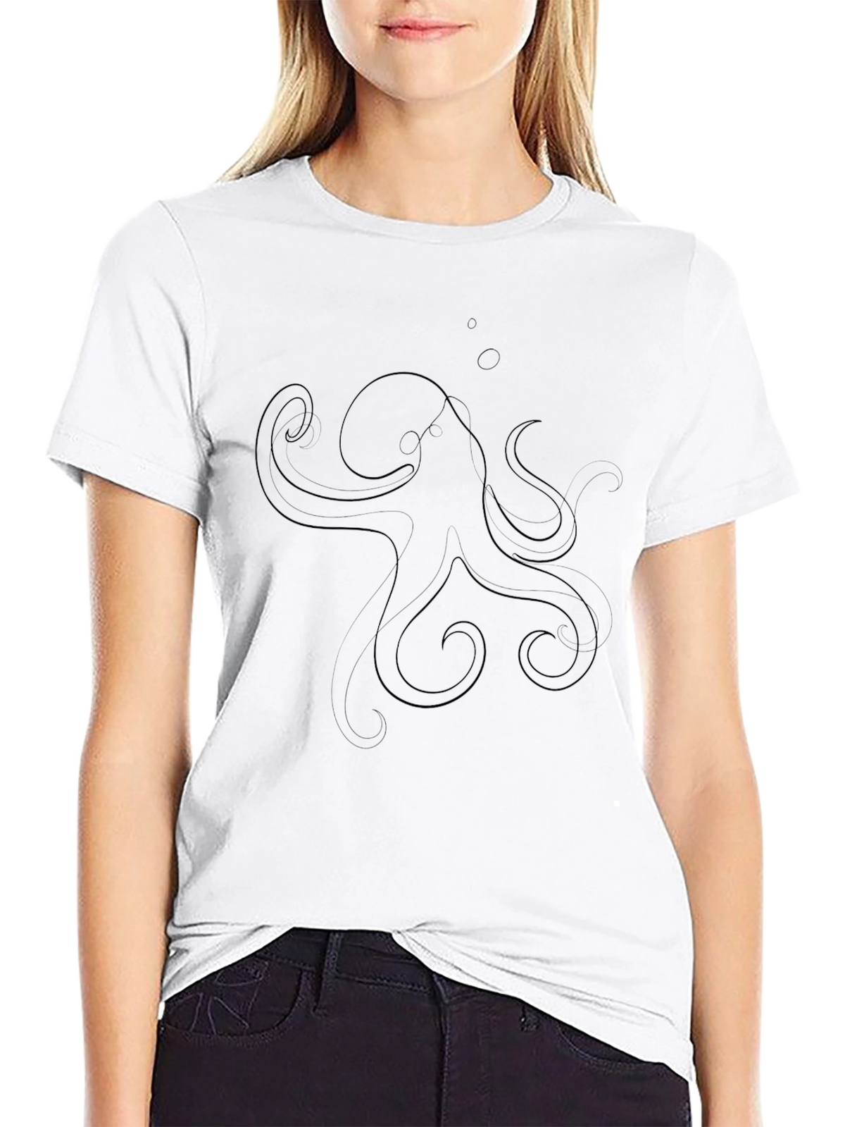 Mens Black Octopus Graphic T-Shirt