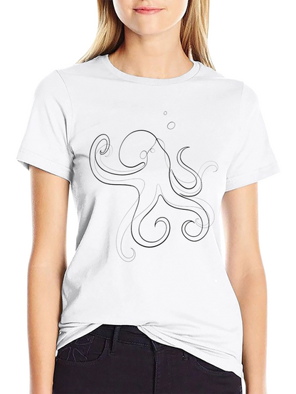 Mens Black Octopus Graphic T-Shirt