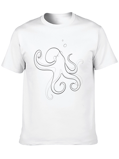 Mens Black Octopus Graphic T-Shirt