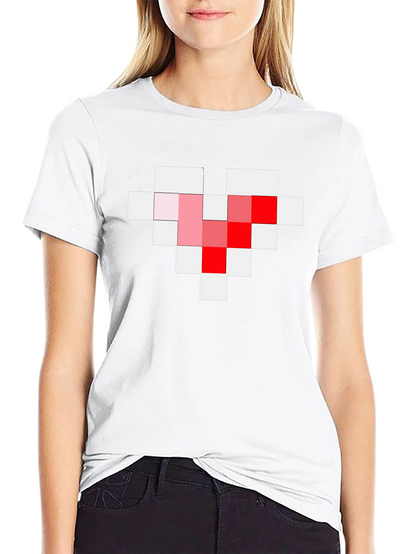 Pixel Heart Graphic Tee - Gamer Style Black T-Shirt