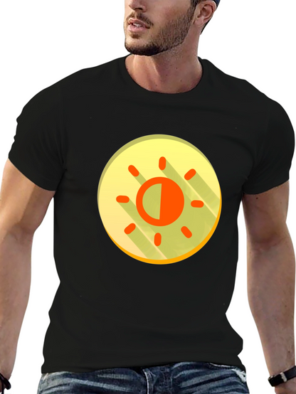 Contrast Sun Graphic T-Shirt - Black