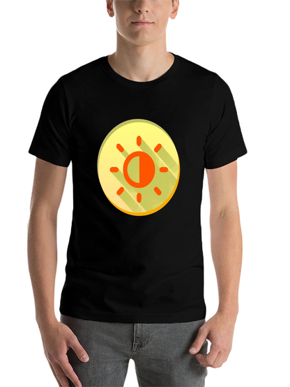 Contrast Sun Graphic T-Shirt - Black