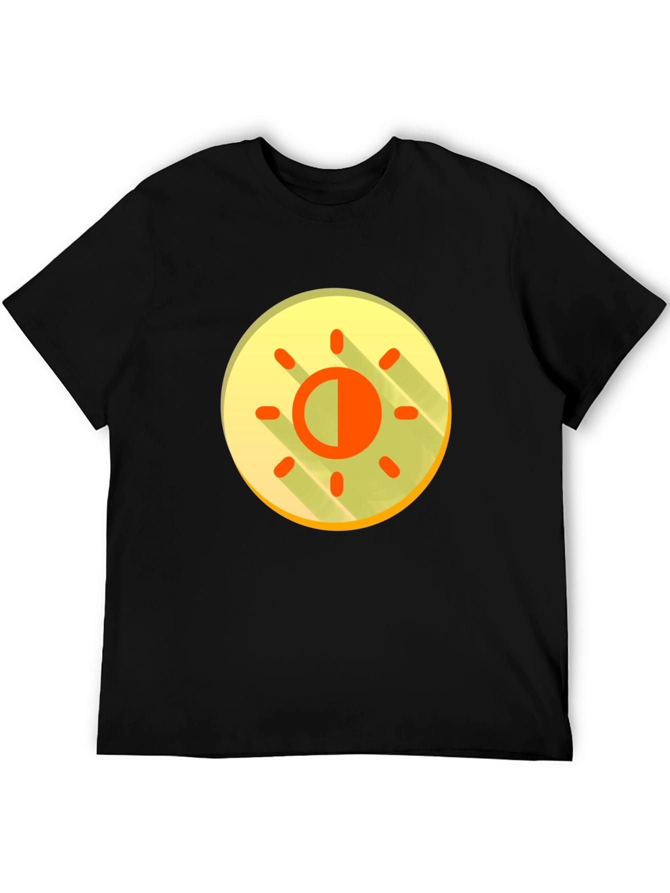 Contrast Sun Graphic T-Shirt - Black