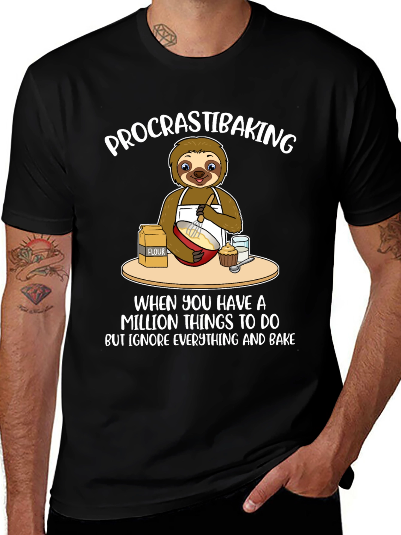 Procrastibaking Sloth T-Shirt: Baking Humor Tee