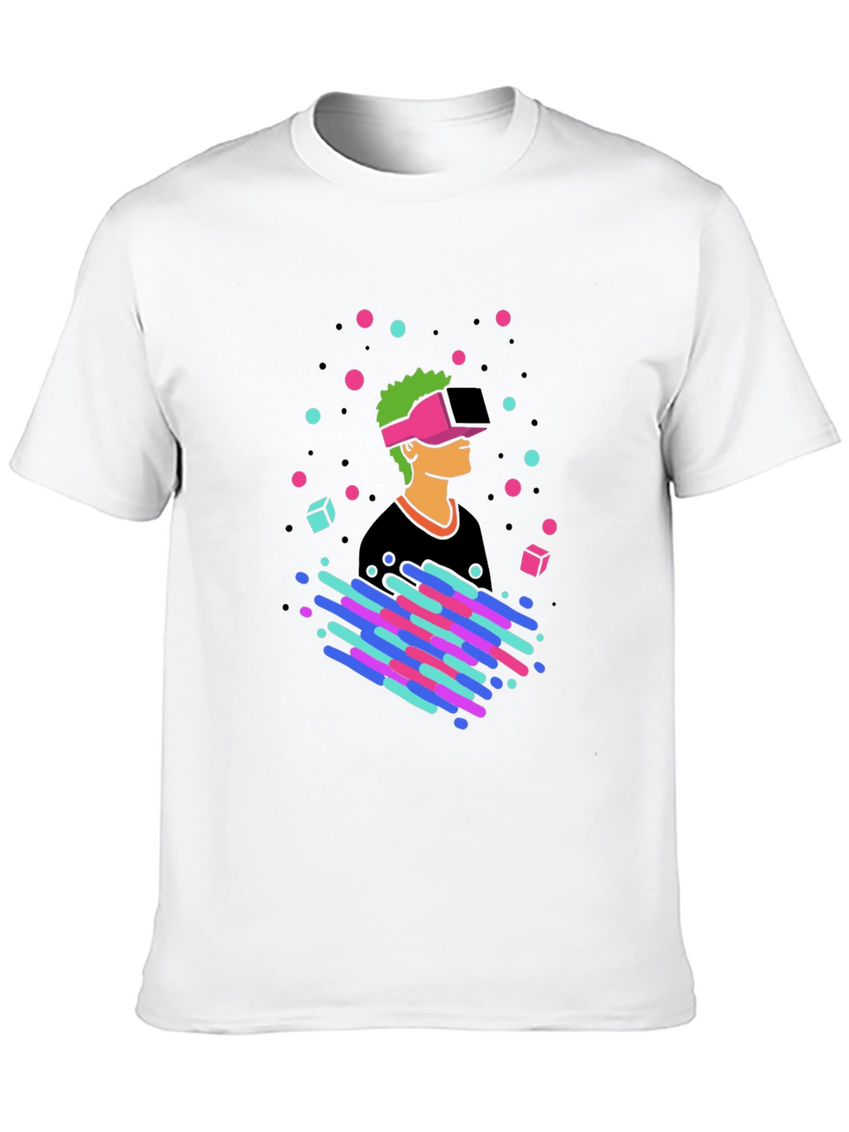 VR Gamer Graphic Tee - Black Cotton T-Shirt