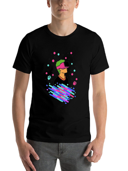 VR Gamer Graphic Tee - Black Cotton T-Shirt