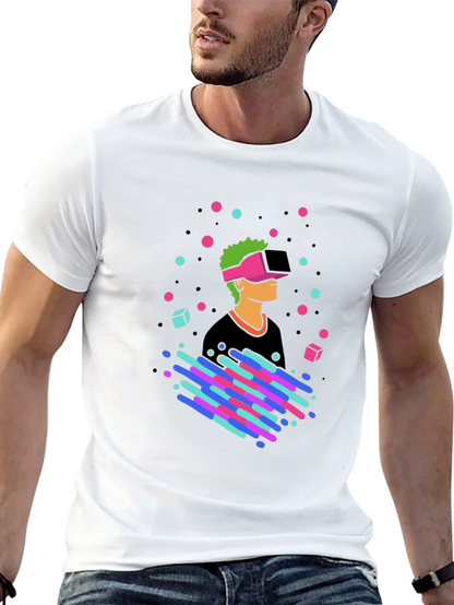 VR Gamer Graphic Tee - Black Cotton T-Shirt