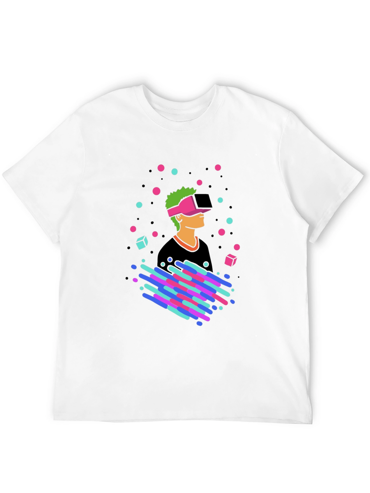 VR Gamer Graphic Tee - Black Cotton T-Shirt