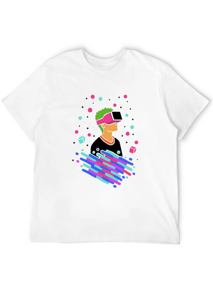 VR Gamer Graphic Tee - Black Cotton T-Shirt