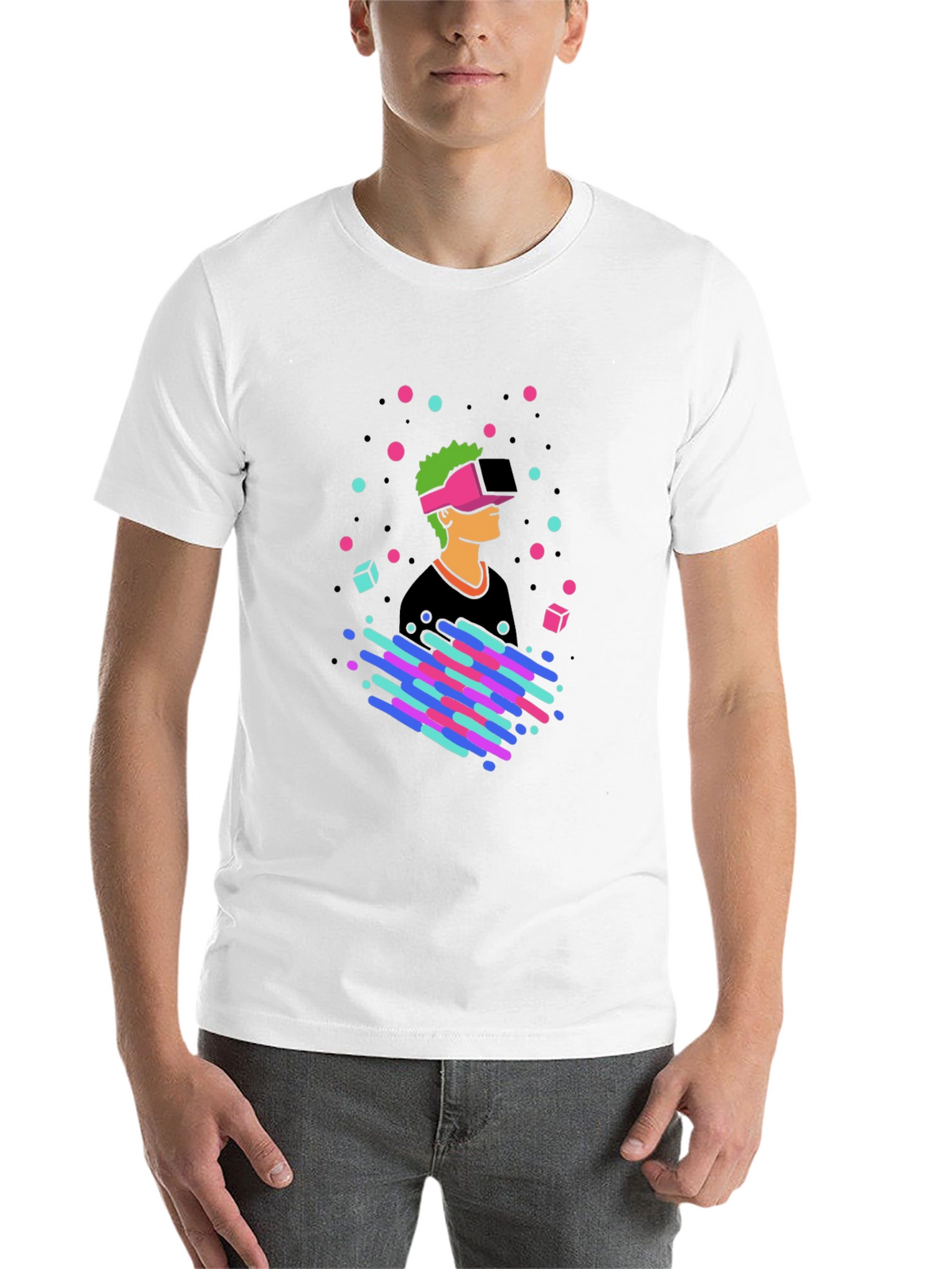 VR Gamer Graphic Tee - Black Cotton T-Shirt