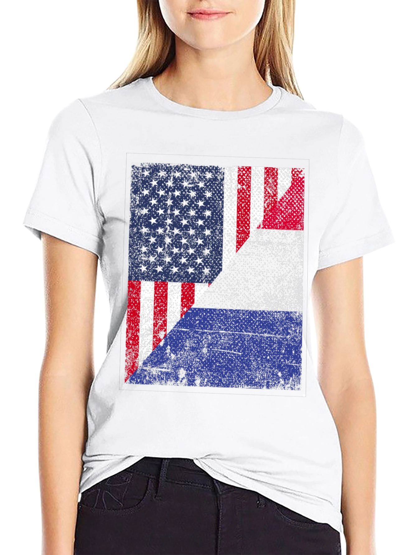 Distressed USA Flag Graphic T-Shirt