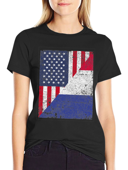 Distressed USA Flag Graphic T-Shirt