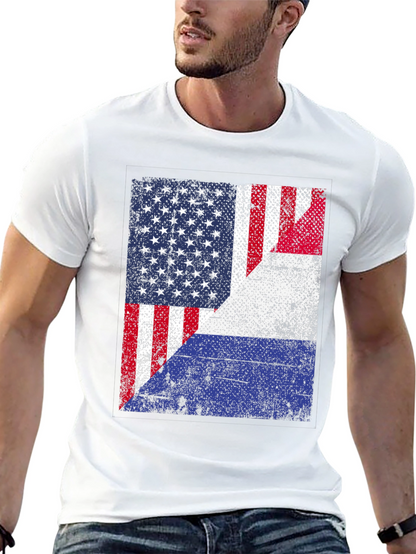 Distressed USA Flag Graphic T-Shirt