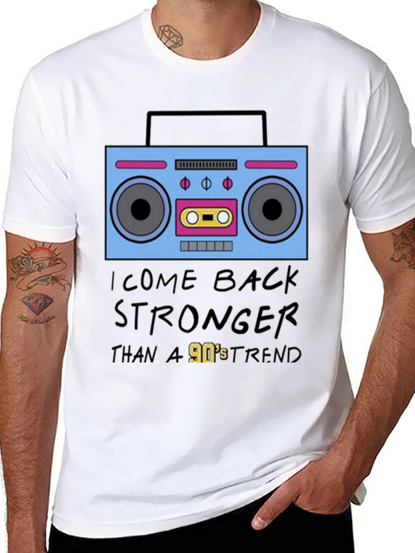 90s Boombox Retro Style T-Shirt