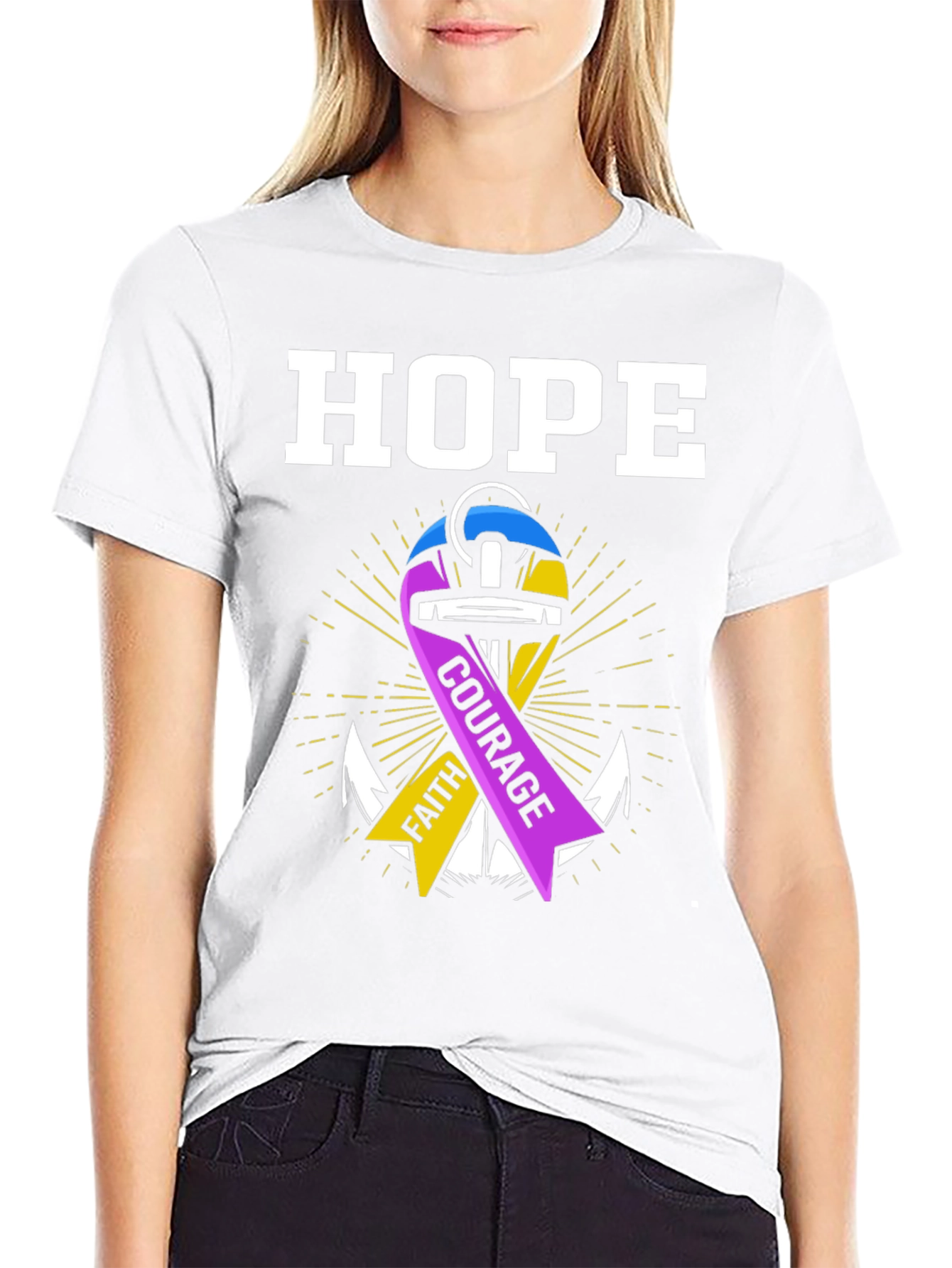 Hope Faith Courage Graphic T-Shirt