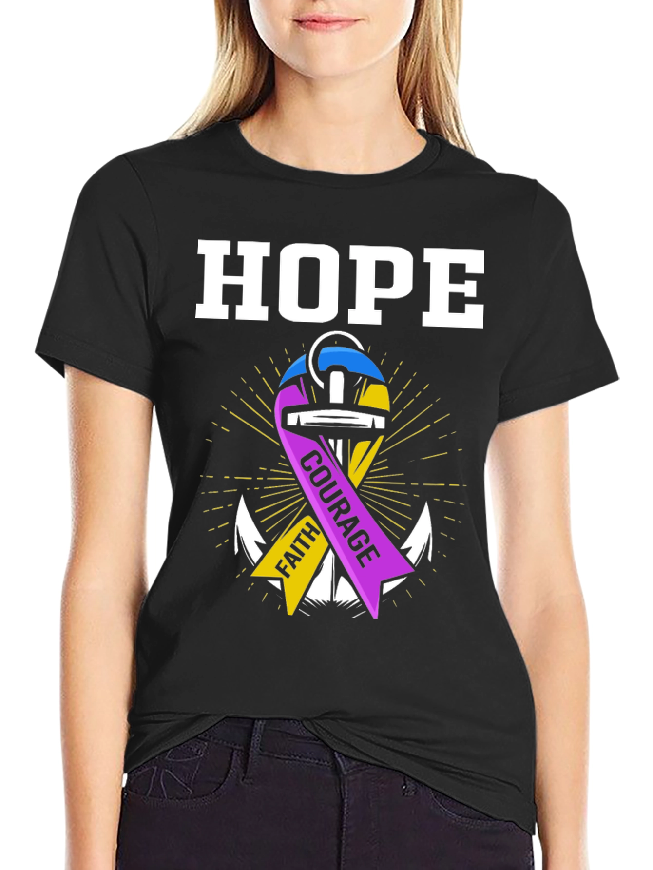 Hope Faith Courage Graphic T-Shirt