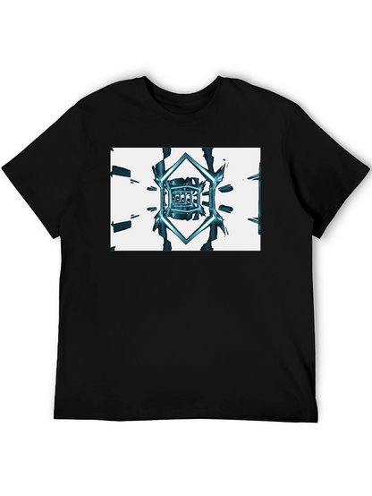 Abstract Cube Tee - Black Graphic T-Shirt