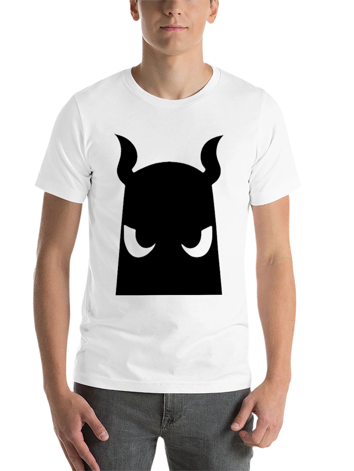 Bold Black Graphic Tee - Devil Silhouette