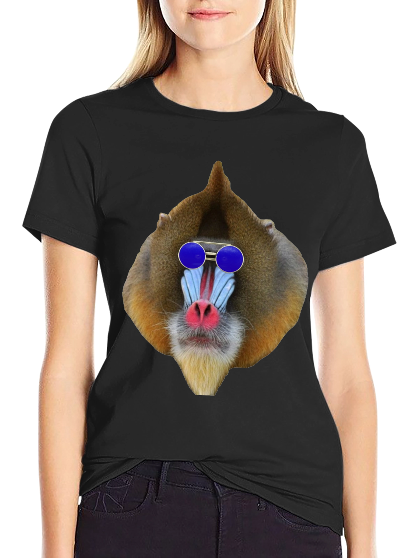 Mandrill Monkey T-Shirt with Sunglasses