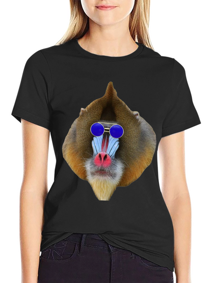 Mandrill Monkey T-Shirt with Sunglasses