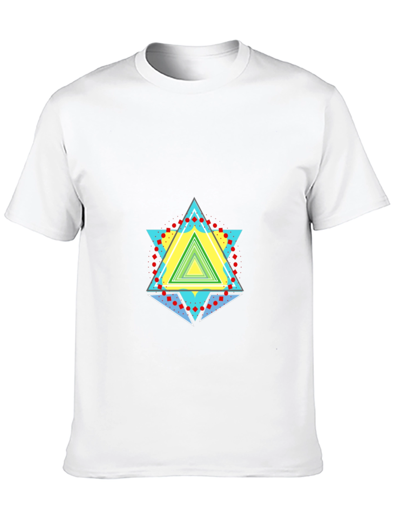 Geometric Triangle Graphic Black T-Shirt