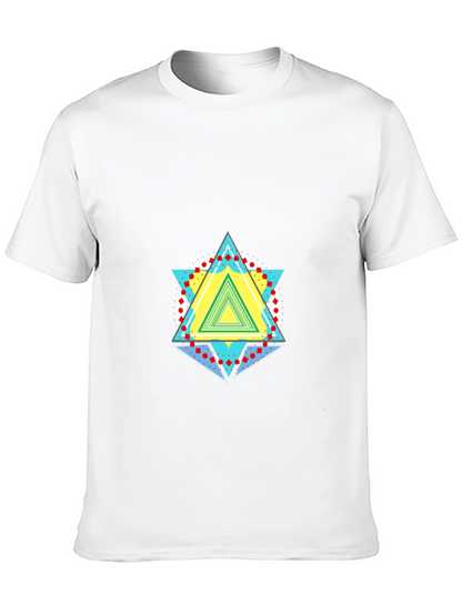 Geometric Triangle Graphic Black T-Shirt
