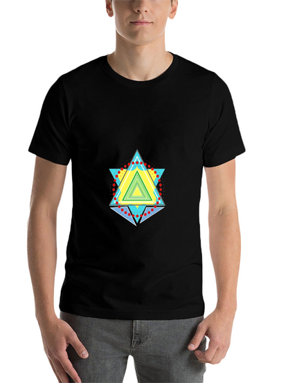 Geometric Triangle Graphic Black T-Shirt