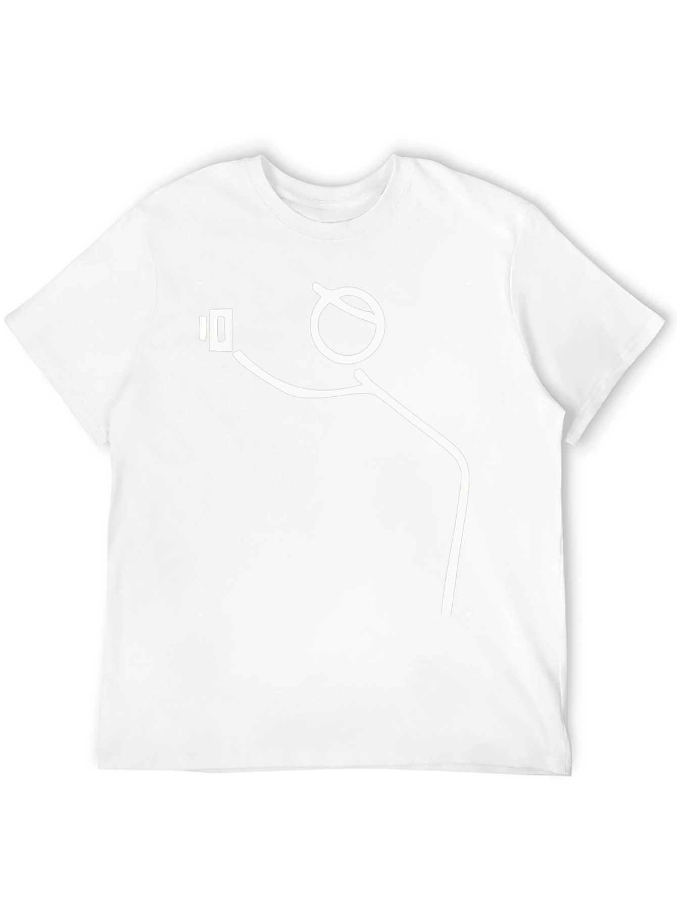 Funny Stick Figure Selfie Black T-Shirt