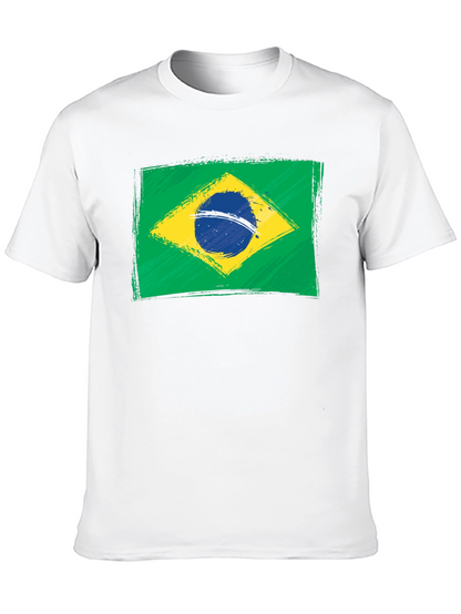 Brazil Flag Graphic T-Shirt - Black