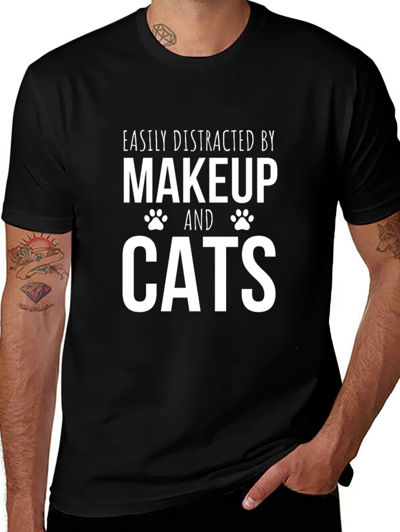 Makeup & Cats Distraction T-Shirt