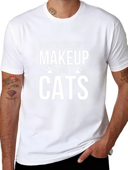 Makeup & Cats Distraction T-Shirt