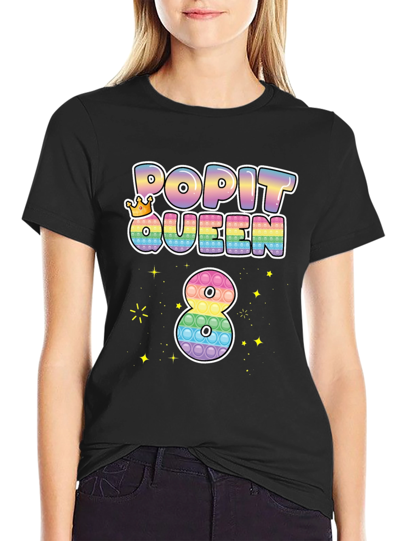 Pop It Queen 8th Birthday T-Shirt