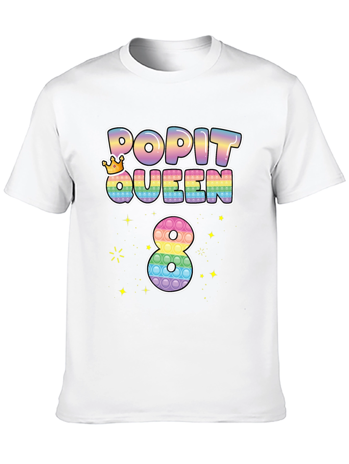 Pop It Queen 8th Birthday T-Shirt