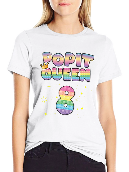 Pop It Queen 8th Birthday T-Shirt