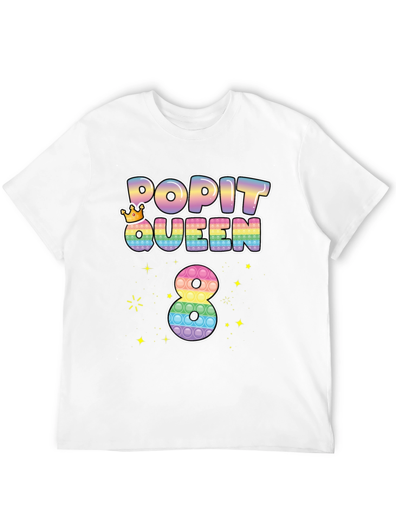 Pop It Queen 8th Birthday T-Shirt