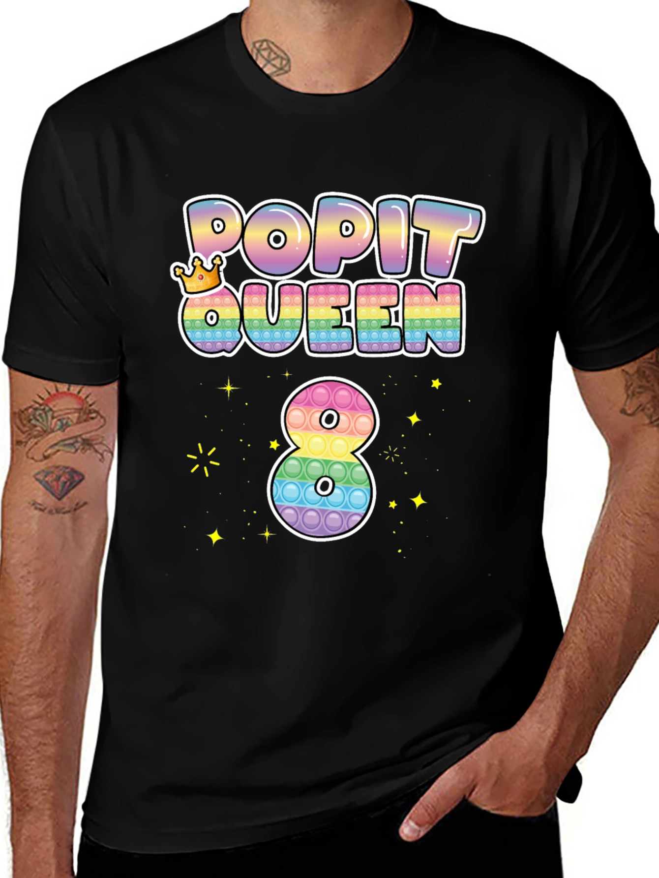 Pop It Queen 8th Birthday T-Shirt