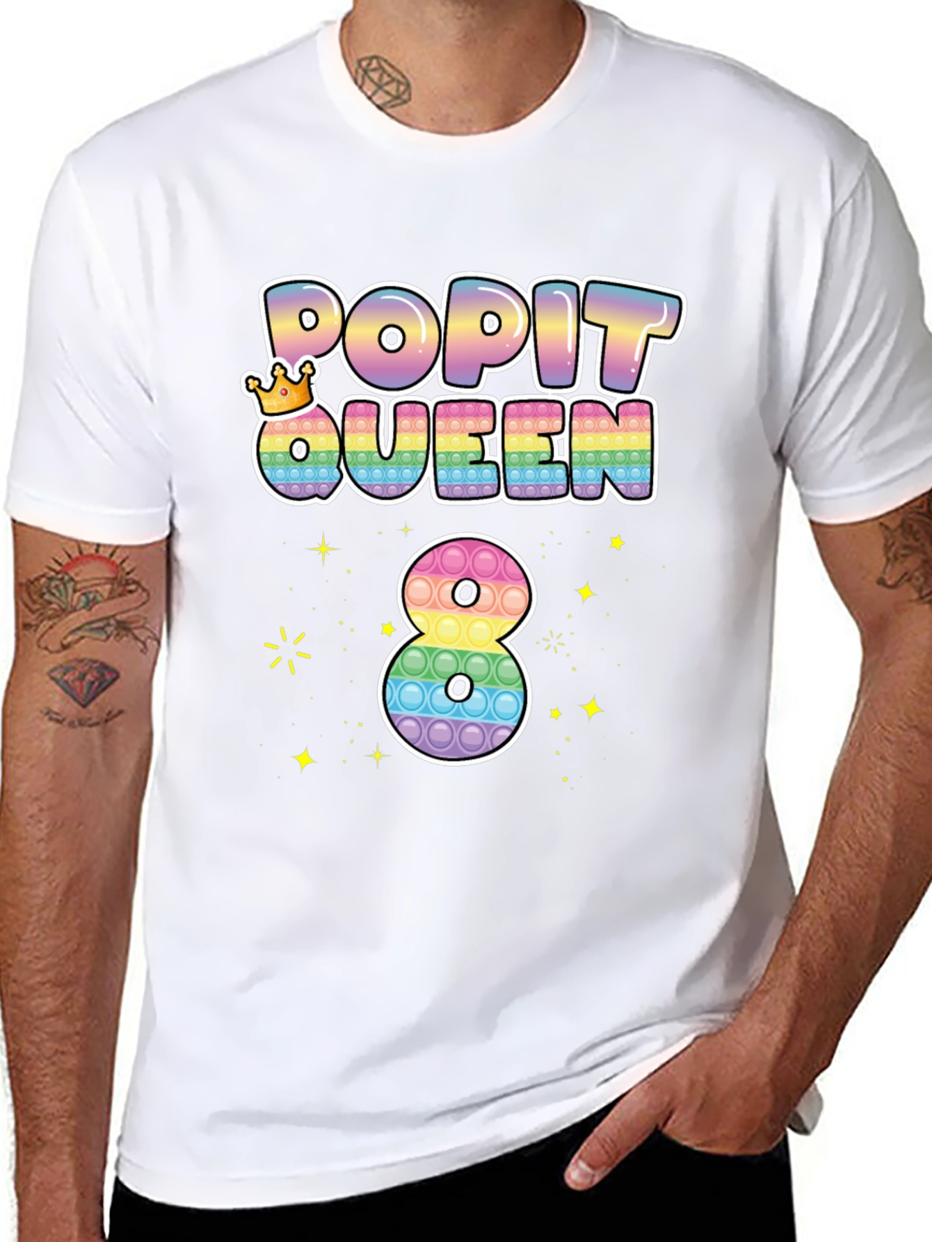 Pop It Queen 8th Birthday T-Shirt