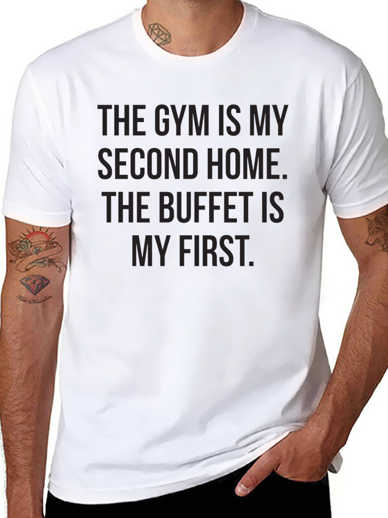 Gym & Buffet Funny Graphic Tee - Black