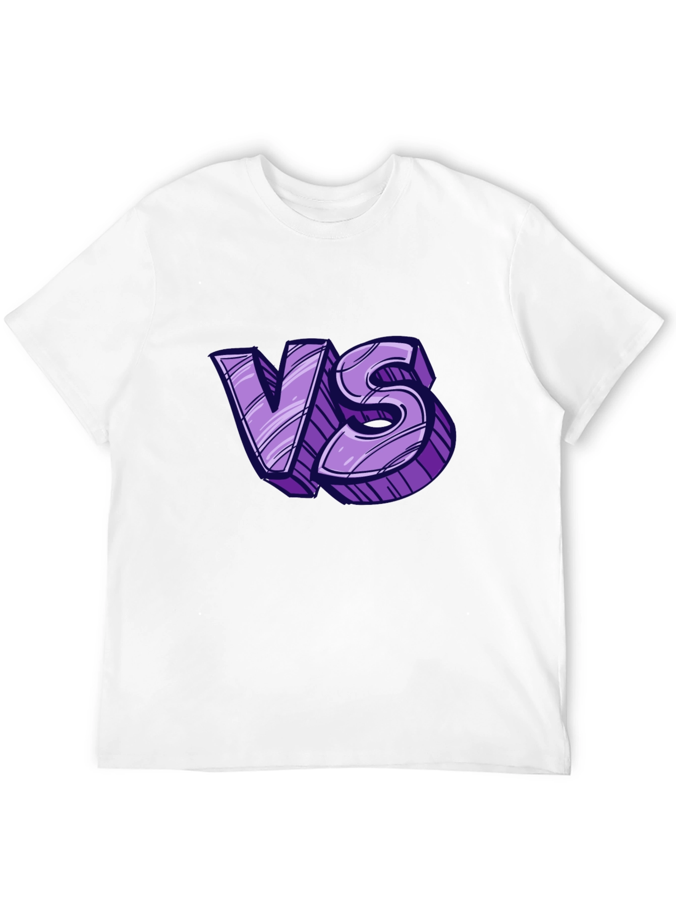 Versus Graphic Tee - Black Cotton T-Shirt