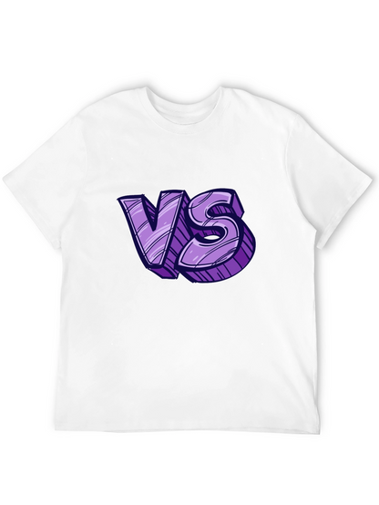 Versus Graphic Tee - Black Cotton T-Shirt