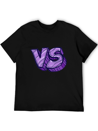 Versus Graphic Tee - Black Cotton T-Shirt