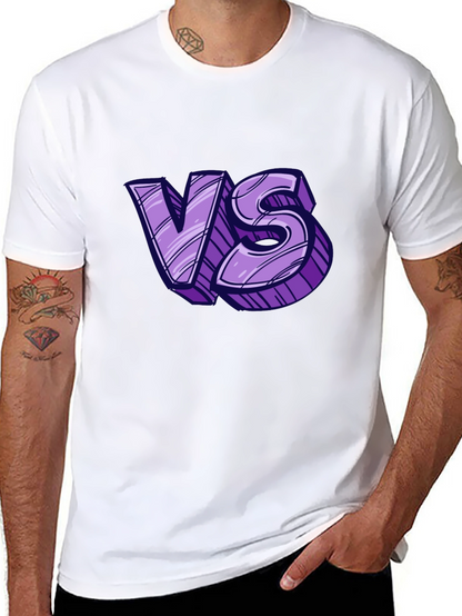 Versus Graphic Tee - Black Cotton T-Shirt