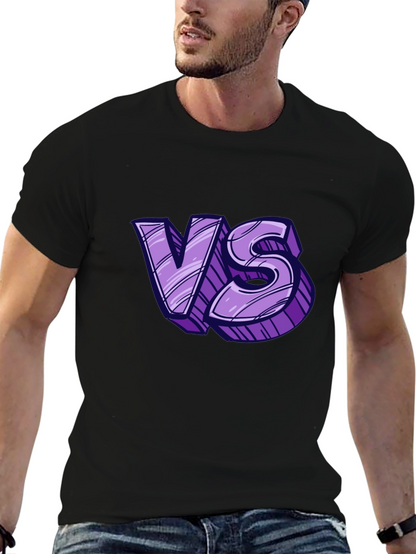 Versus Graphic Tee - Black Cotton T-Shirt